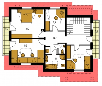 Plan de sol du premier étage - COMFORT 124